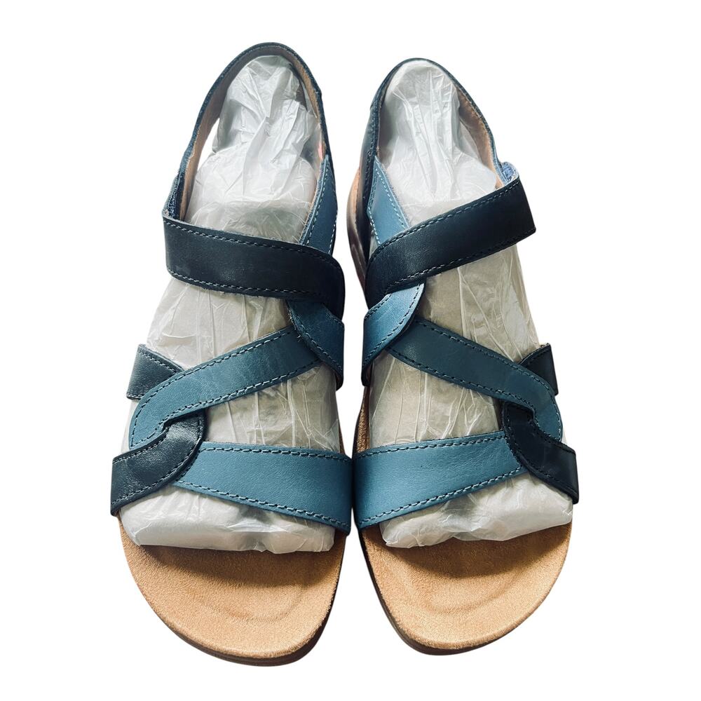 Easy Spirit Minny Round Toe Comfort core Flat Sandals Navy Blue Sz 7.5 - Picture 5 of 9